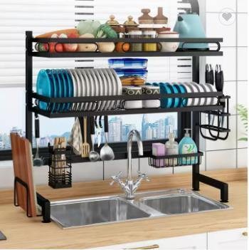 SS304 Dish Drying Rack Sturdy Dish Drainer Sink Drying Rack Kitchen Rack